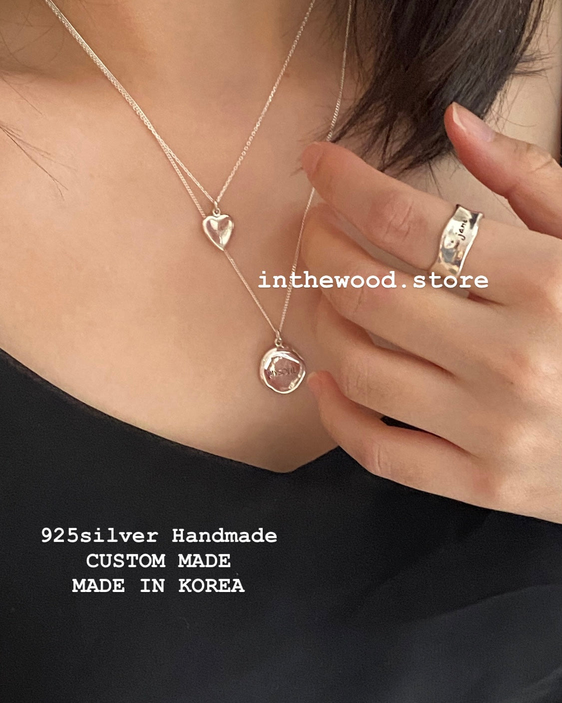 [Handmade 925silver] Customized Engraving Love Necklace