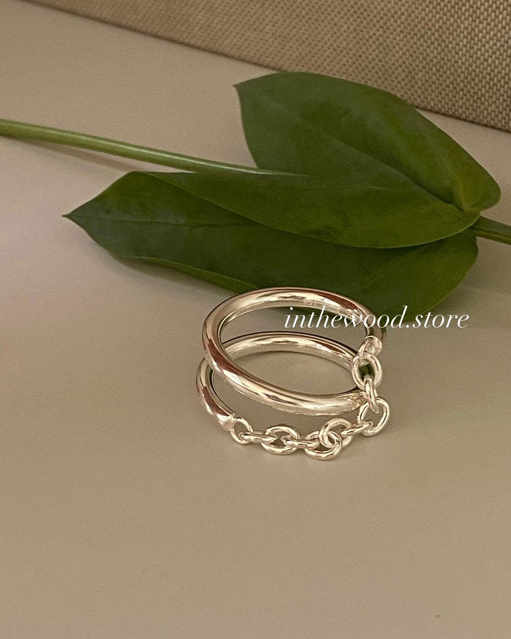 [925silver] Layer Chain Ring