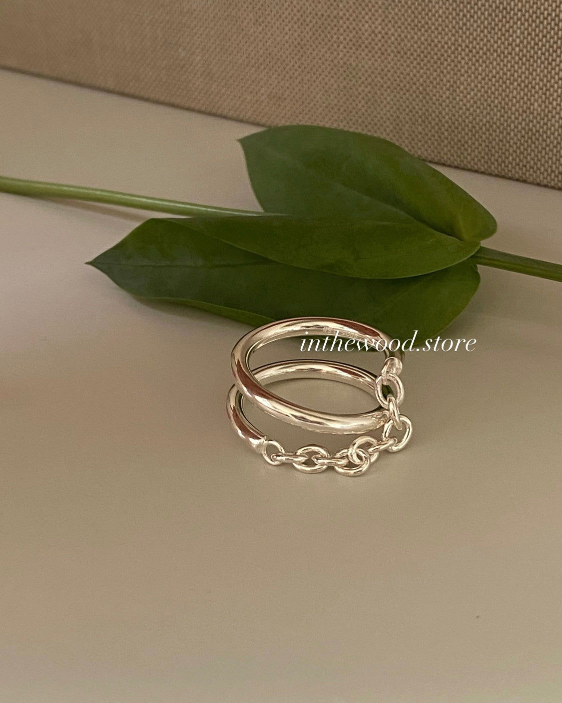 [925silver] Layer Chain Ring