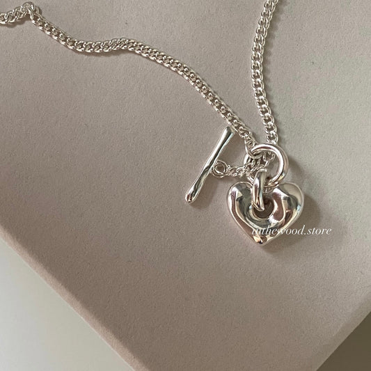 [925silver] Rock TO Heart Necklace