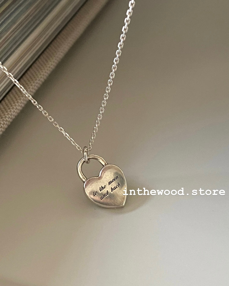 [925silver] Custom Engraved LOVE Lock Letter Necklace