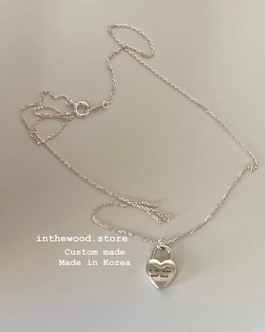 [925silver] Custom Engraved LOVE Lock Letter Necklace
