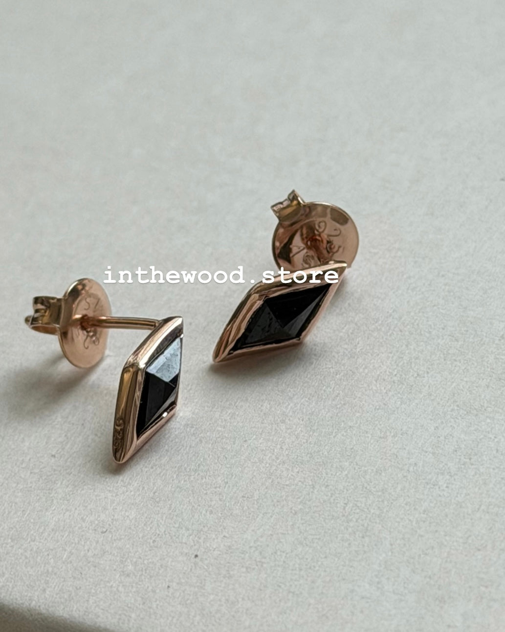 [925silver+Gemstone] Obsidian Earrings