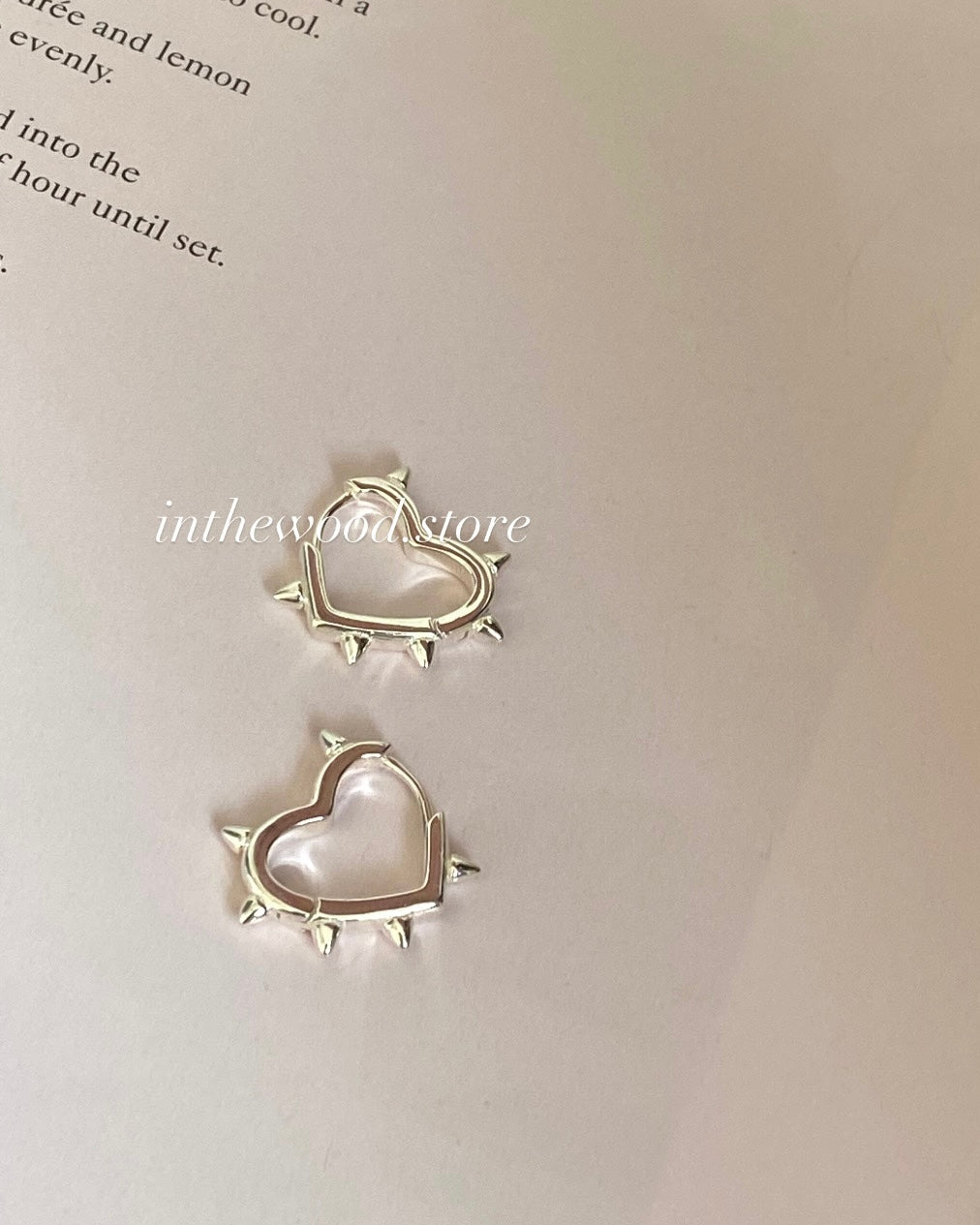 [925silver] Punk Heart One Touch Earrings