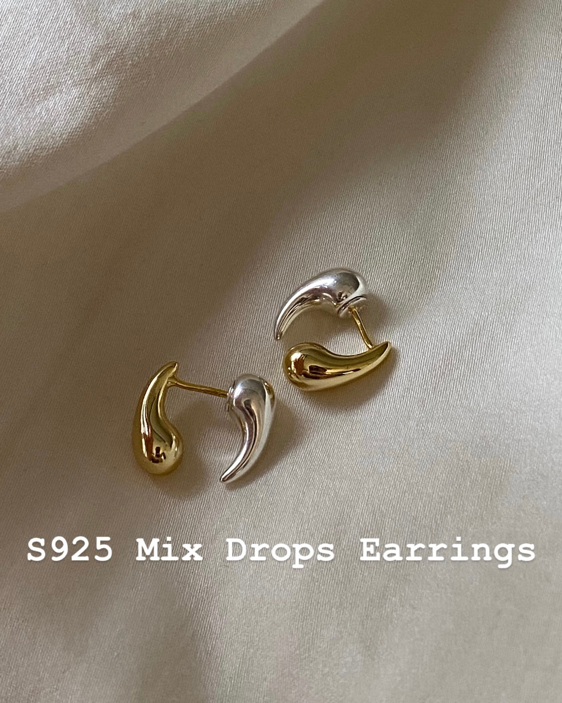 [925silver] Mix Drops Earrings