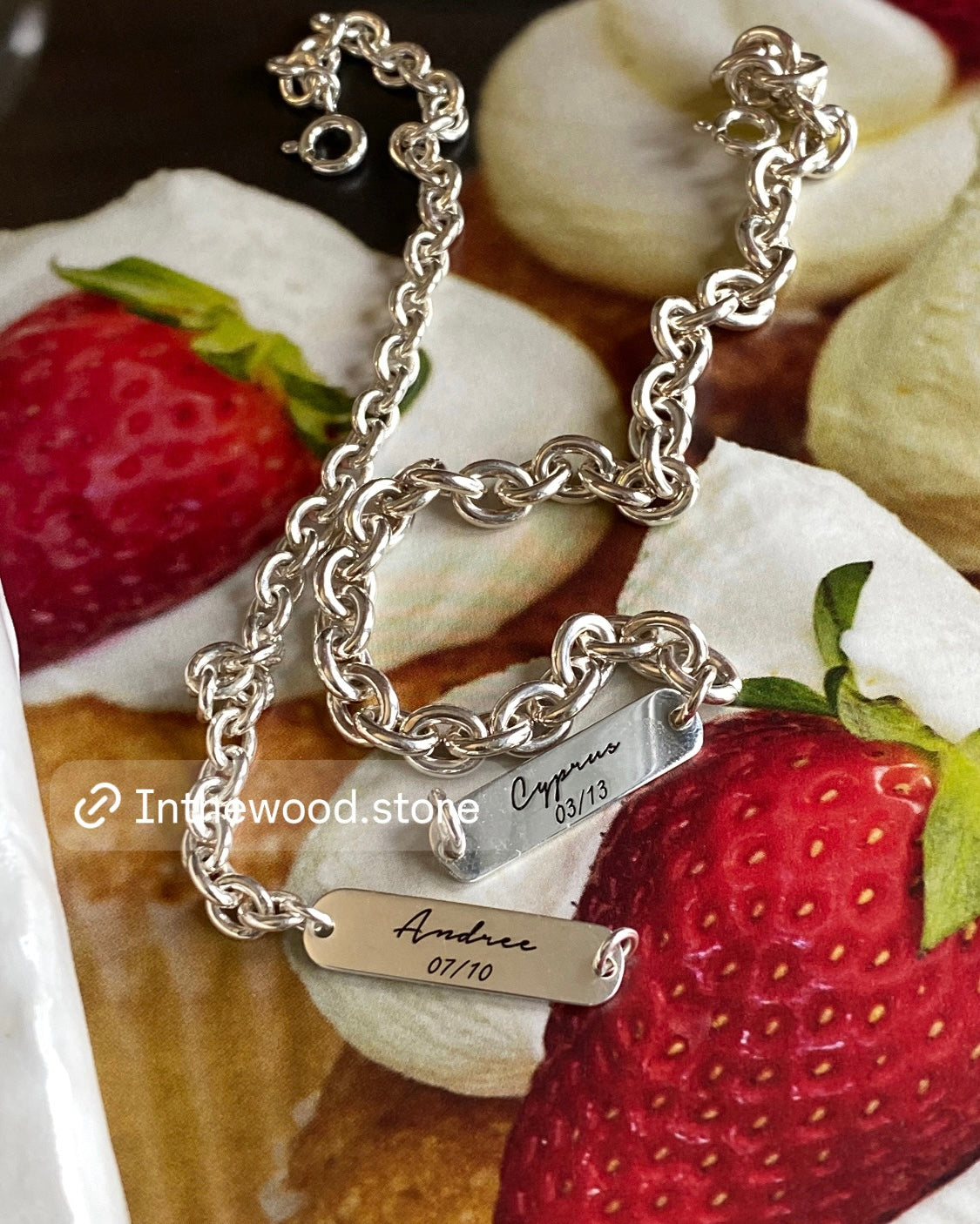 [925silver] Customized Engraved Tag Bracelet