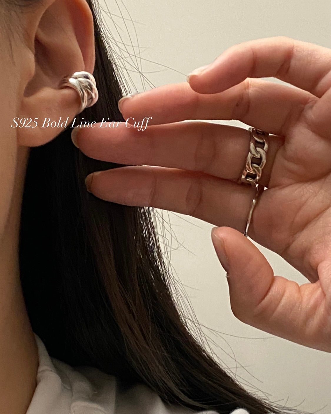 [925silver] Bold Line Ear Cuff