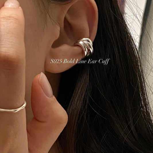 [925silver] Bold Line Ear Cuff