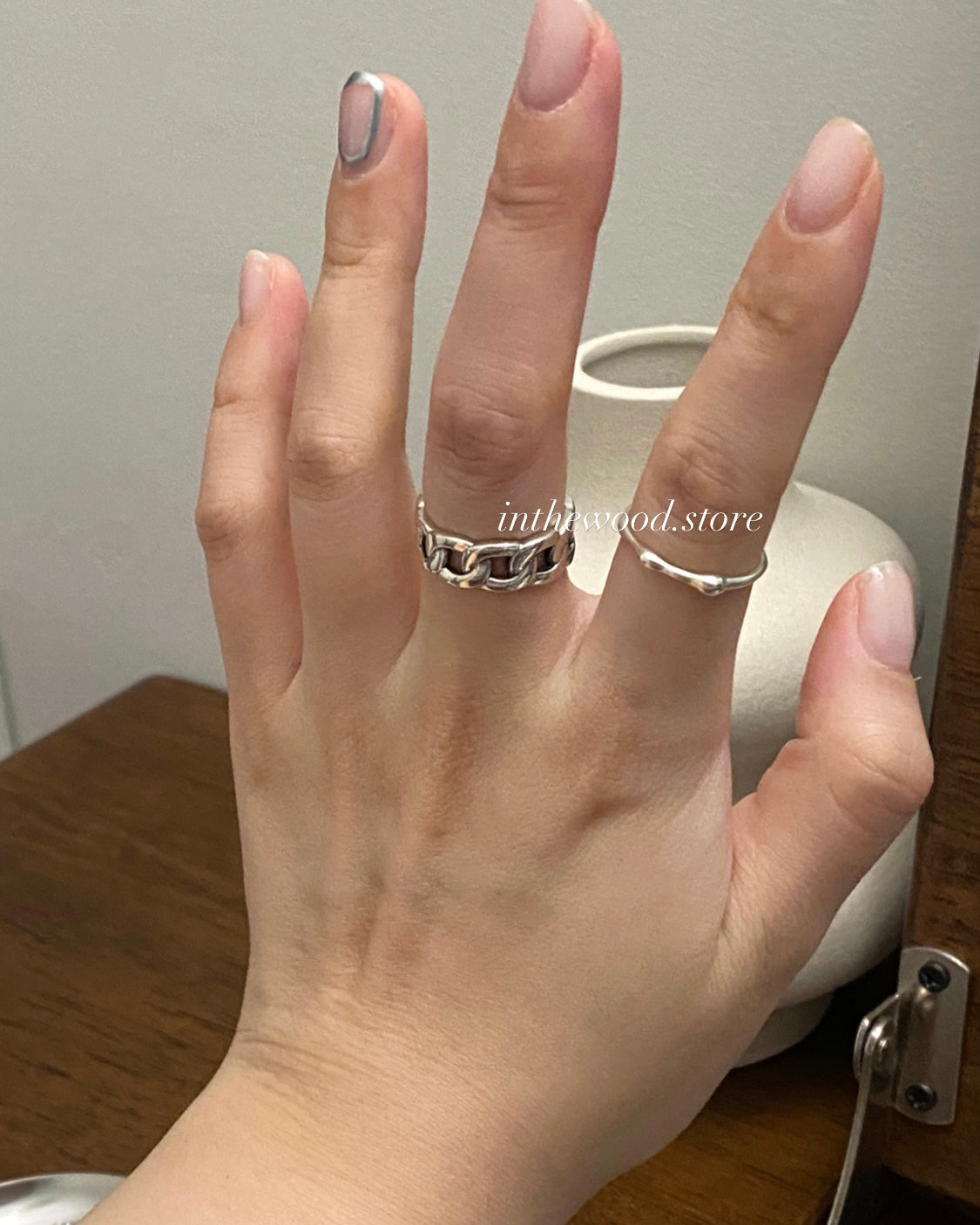 [925silver] Vintage Bold Chain Ring