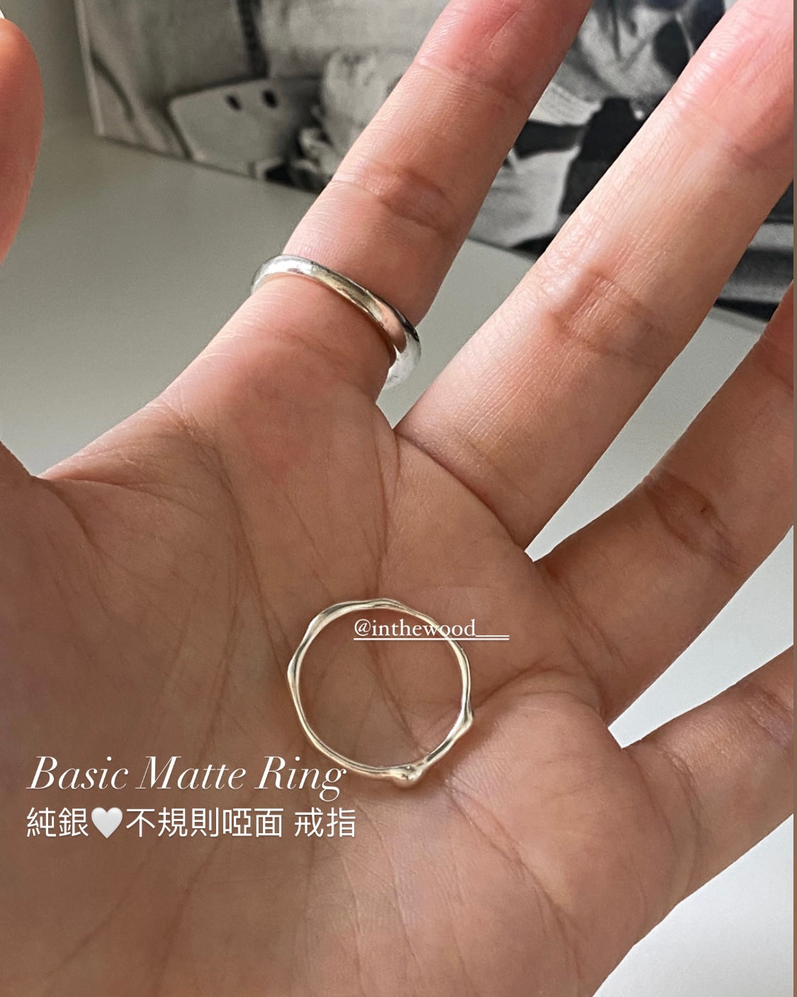 [990silver] Basic Matte Ring