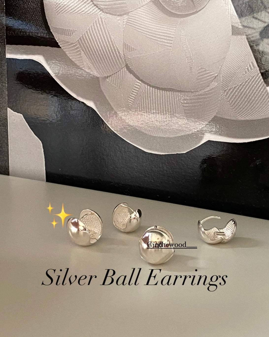[925silver] Silver Ball Earrings