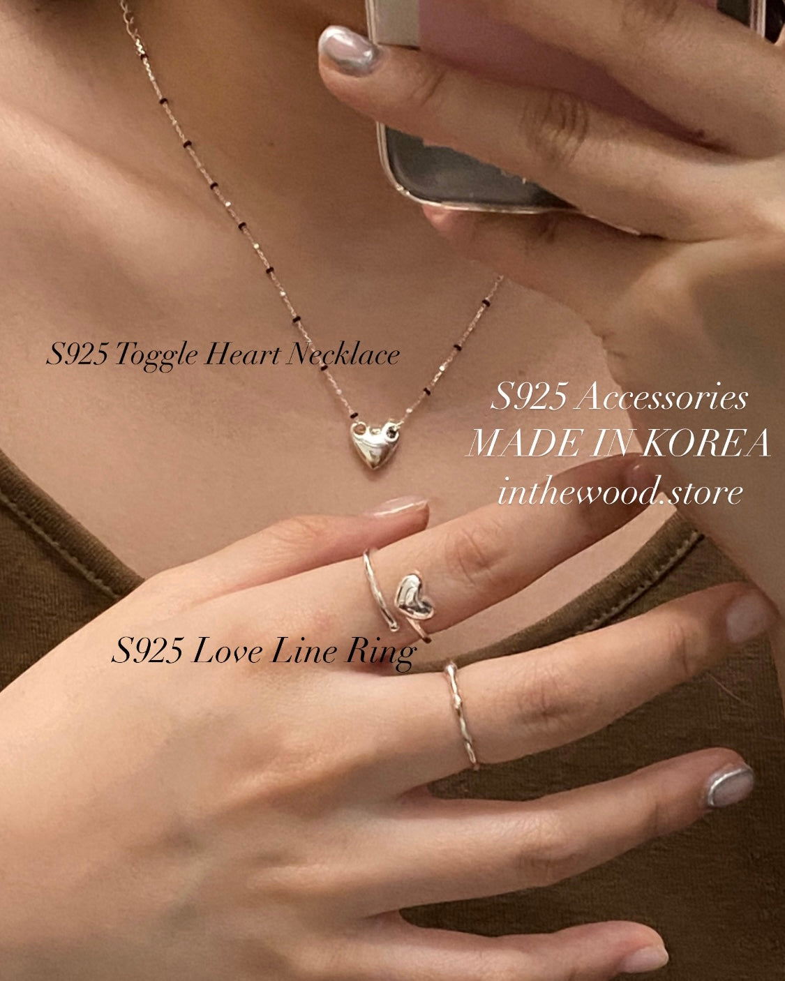 [925silver] Toggle Heart Necklace