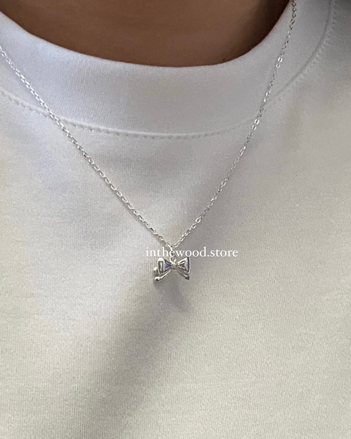 [925silver] 🎀 Mini Ribbon Necklace