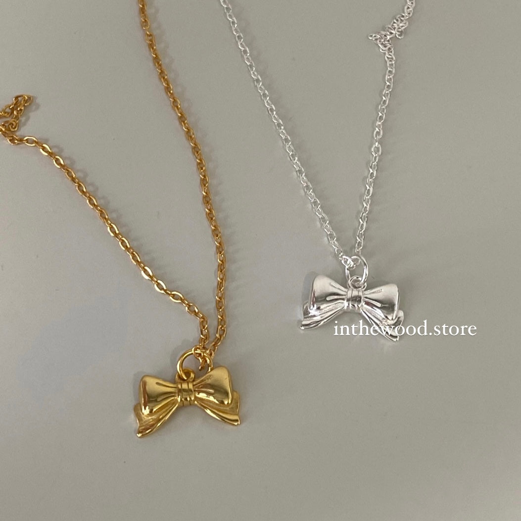 [925silver] 🎀 Mini Ribbon Necklace