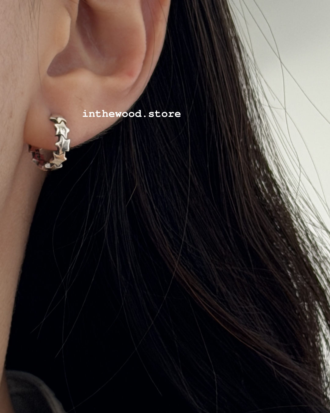 [925silver] Vintage Star One Touch Earrings
