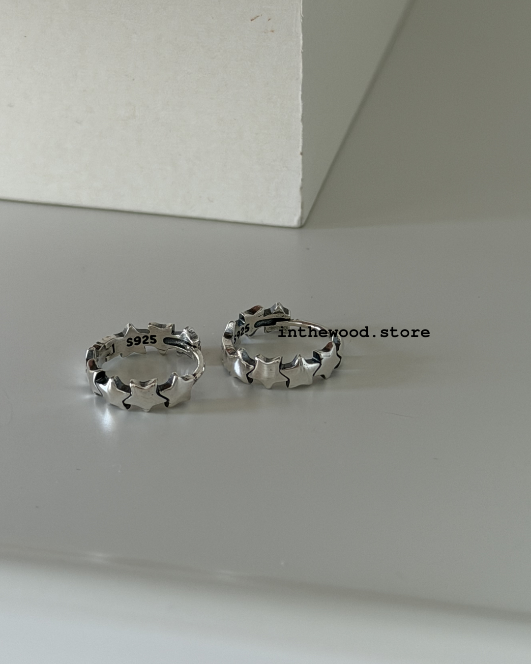 [925silver] Vintage Star One Touch Earrings