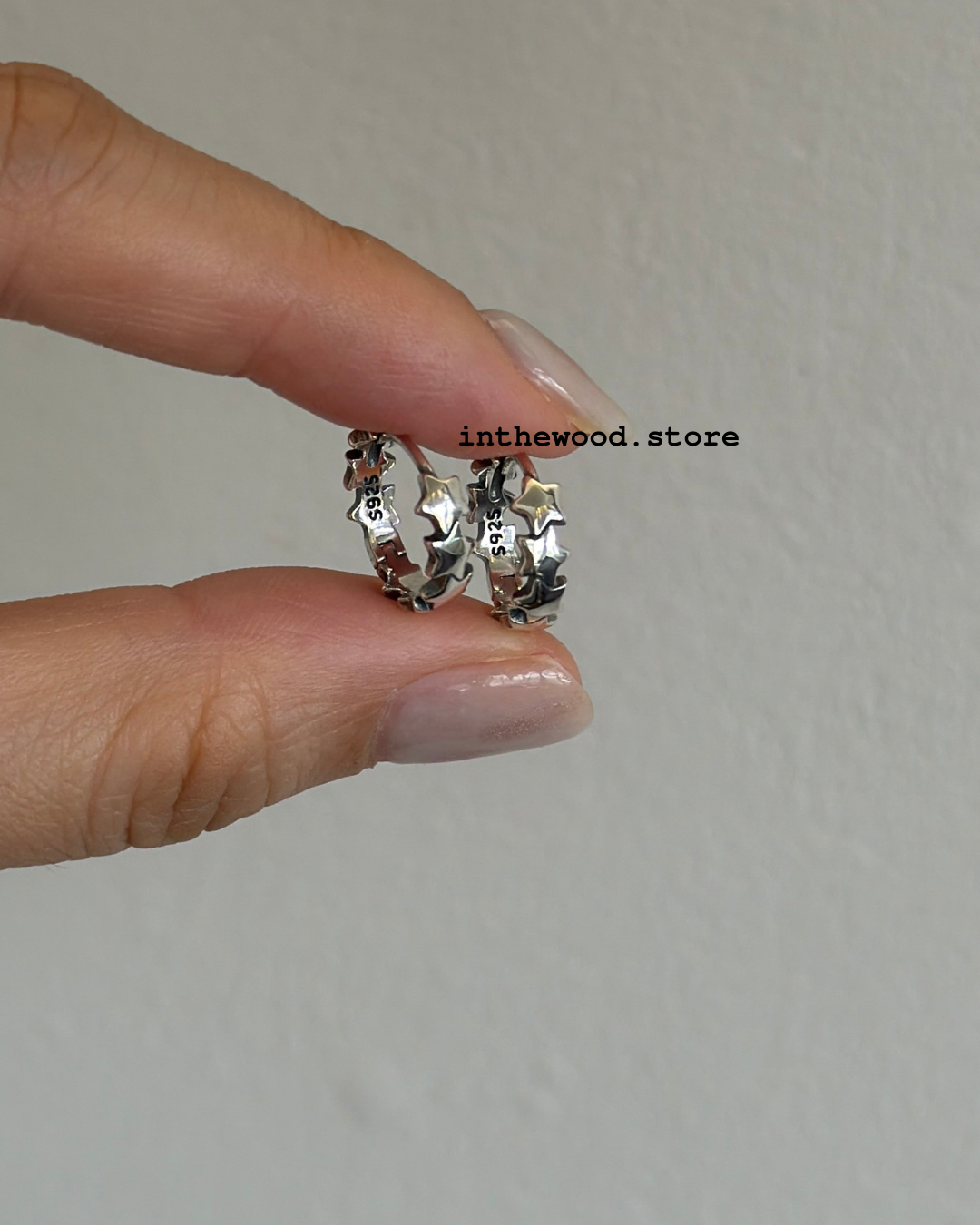 [925silver] Vintage Star One Touch Earrings