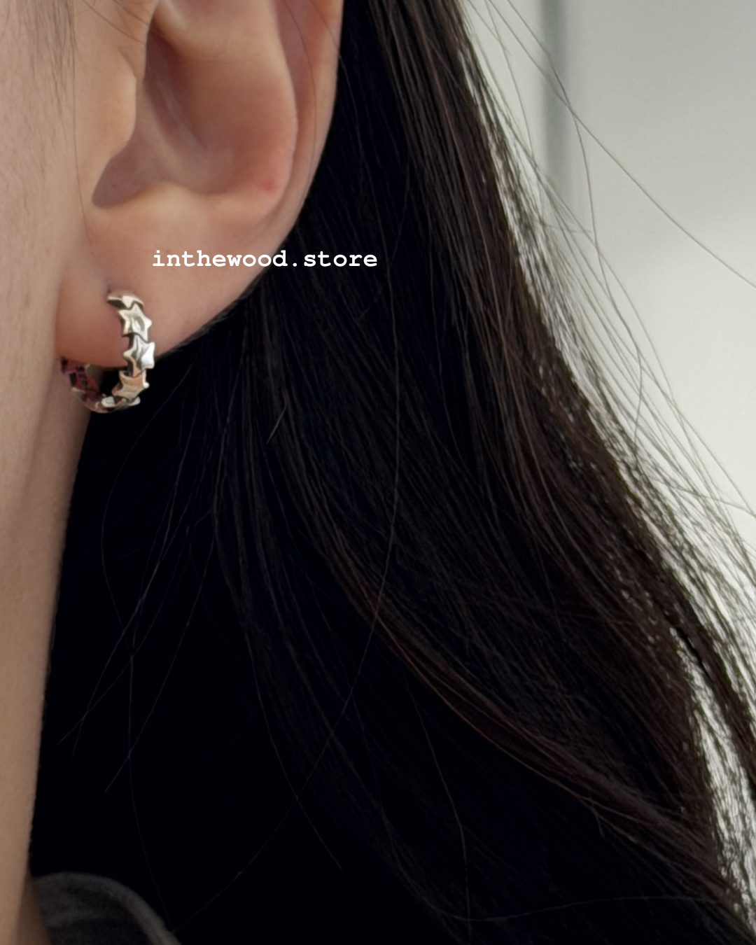 [925silver] Vintage Star One Touch Earrings
