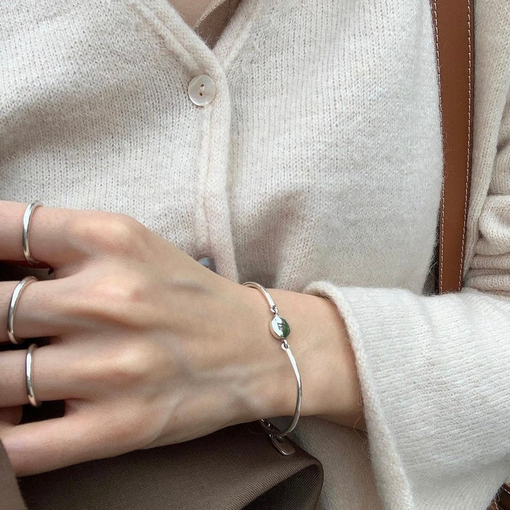 [925silver] 客制刻字 Initial Bangle