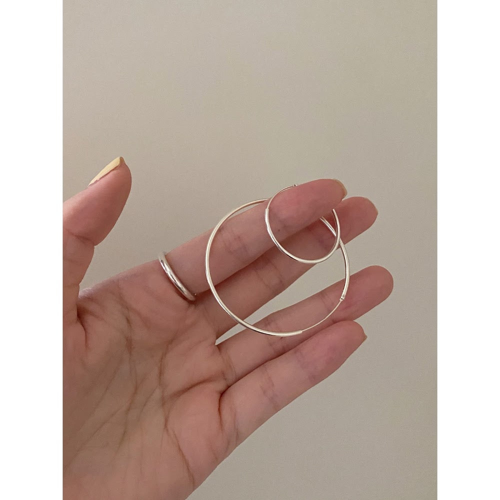[925silver] Basic Hoop Earrings