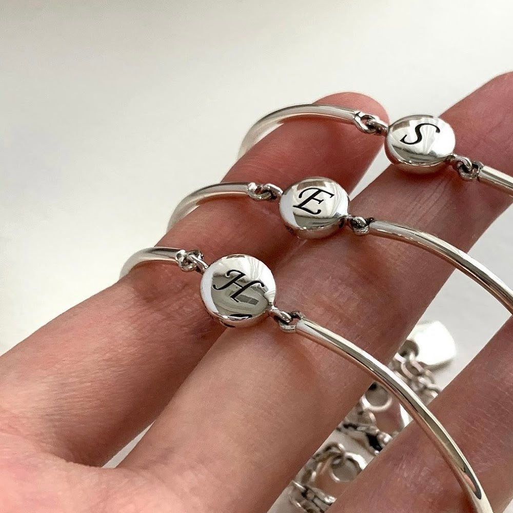 [925silver] 客制刻字 Initial Bangle