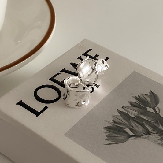[925silver] Paper One Touch Earrings