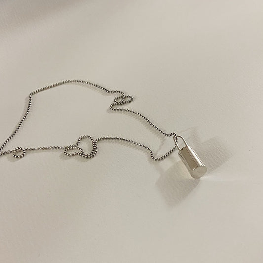 [925silver] Vintage Lock Necklace