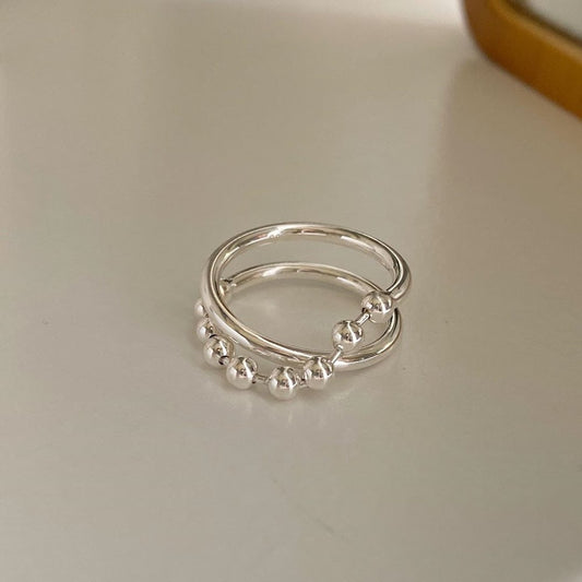 [925silver] Layer Ball Ring