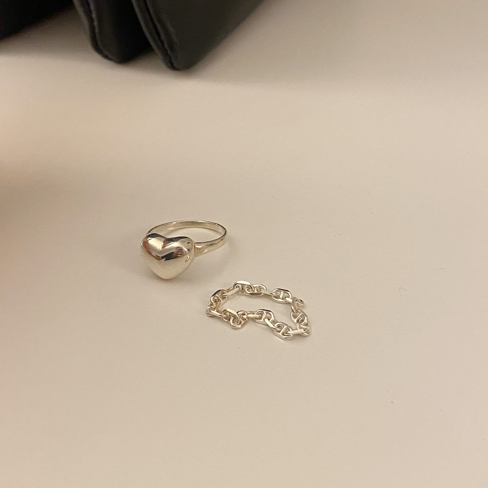 [925silver] Bold Heart Ring