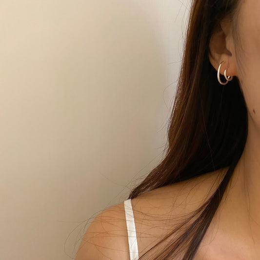 [925silver] Layer Earrings