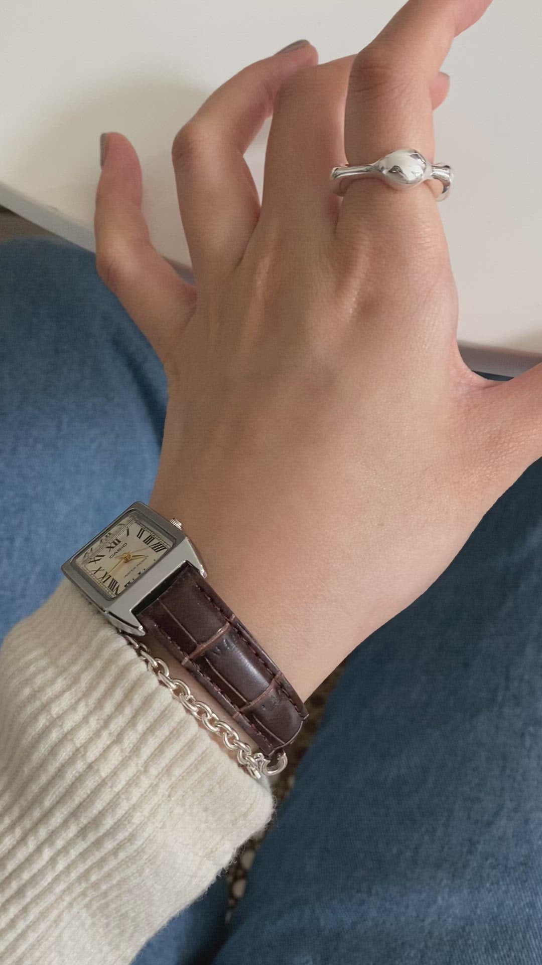 Casio Watch#5 羅馬數字錶盤 啡皮帶