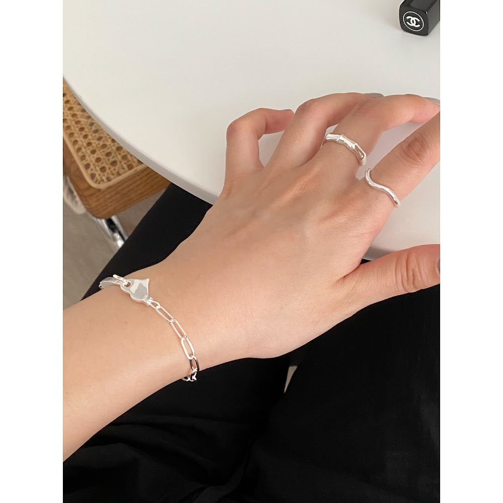 [925silver] Heart Chain Bracelet