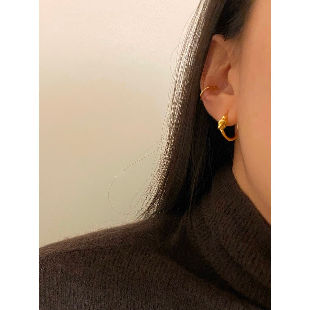 [925silver] Knot Hoop Earrings