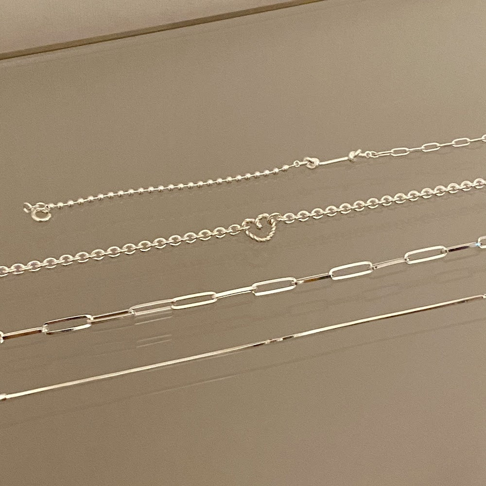 [925silver] Square Chain Anklet