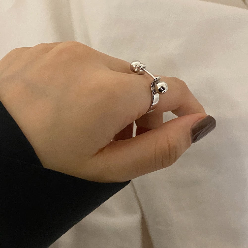 [925silver] Double Ball Ring
