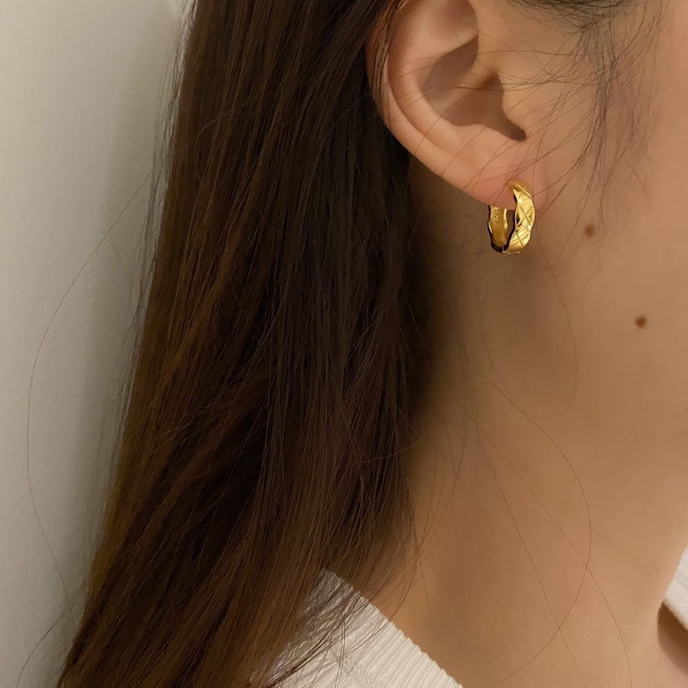 [925silver] Lozenge Earrings