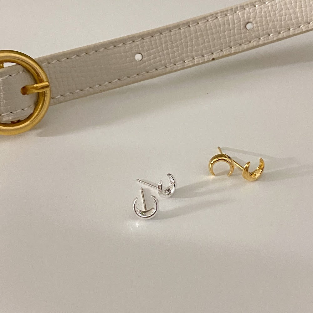 [925silver] Mini Moon Earrings
