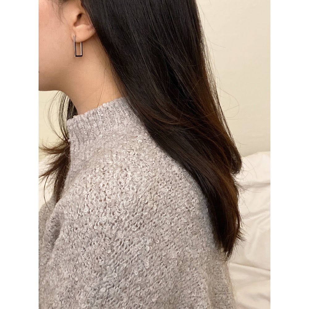 [925silver] Rectangle Earrings
