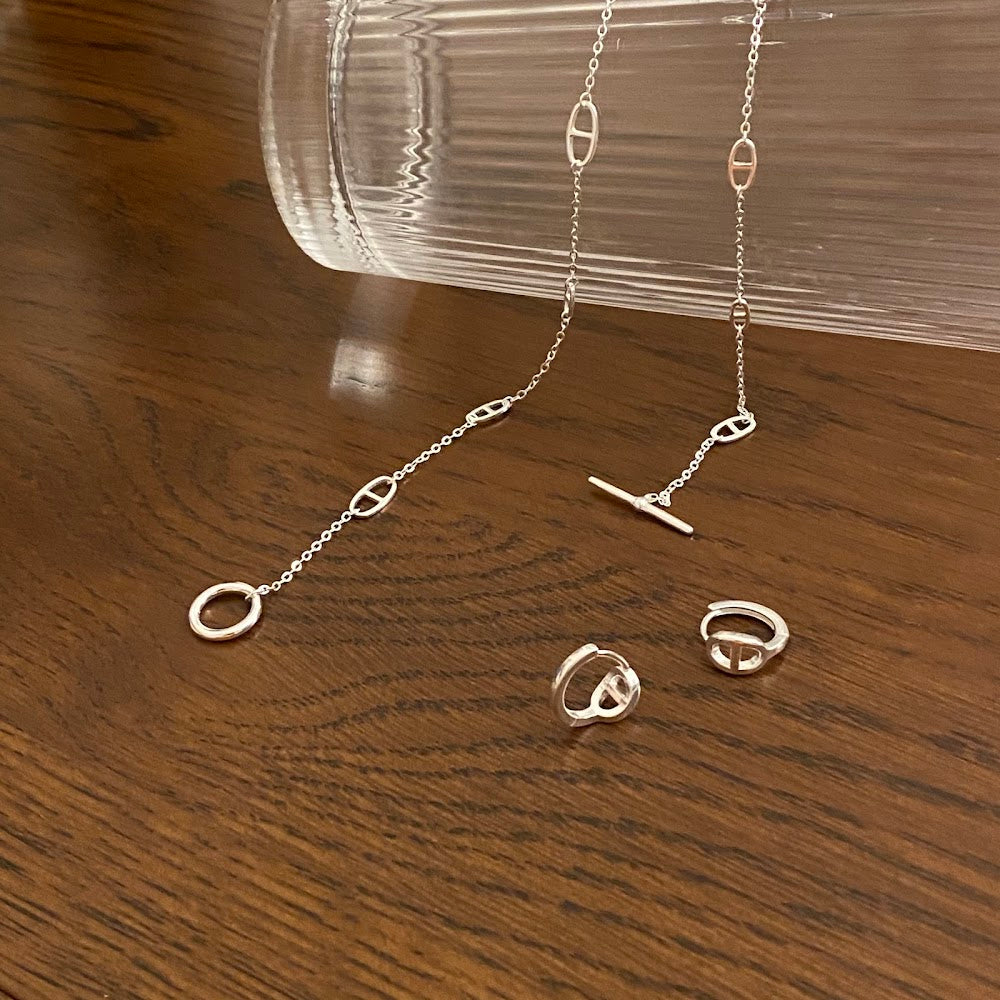 [925silver] Toggle One Touch Earrings