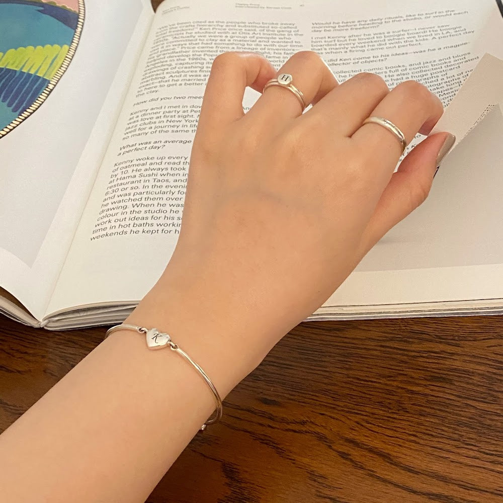 [925silver] 客制刻字 Initial Bangle