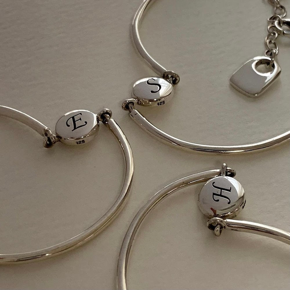 [925silver] 客制刻字 Initial Bangle