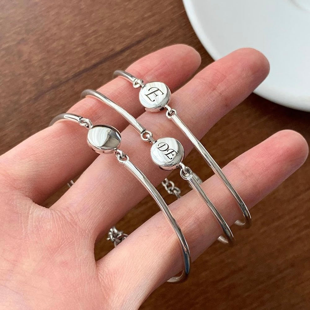 [925silver] 客制刻字 Initial Bangle