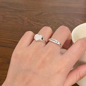 [925silver] 客制刻字🤍Heart Letter Ring
