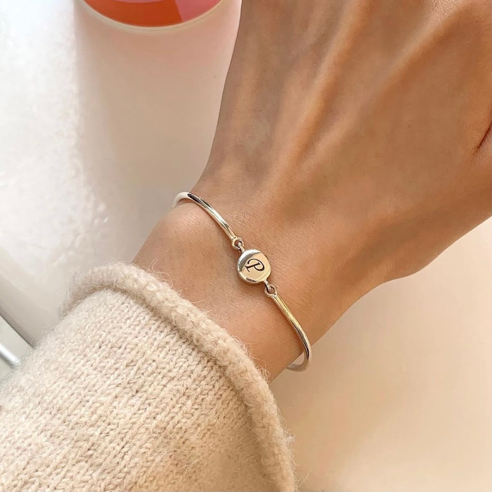[925silver] 客制刻字 Initial Bangle