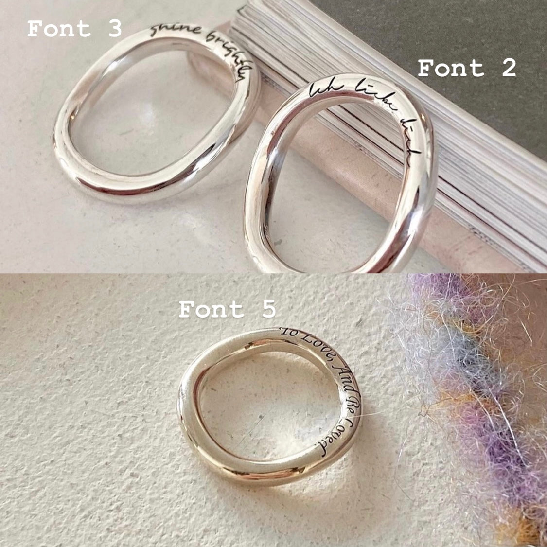 [925silver] 客制刻字✨Wave Letter Ring