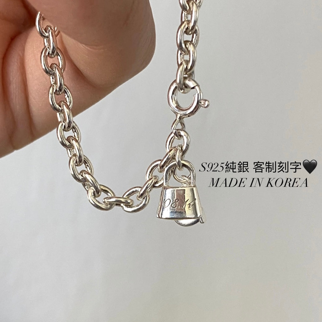 [925silver] 客制刻字 Mini Letter Lock Bracelet