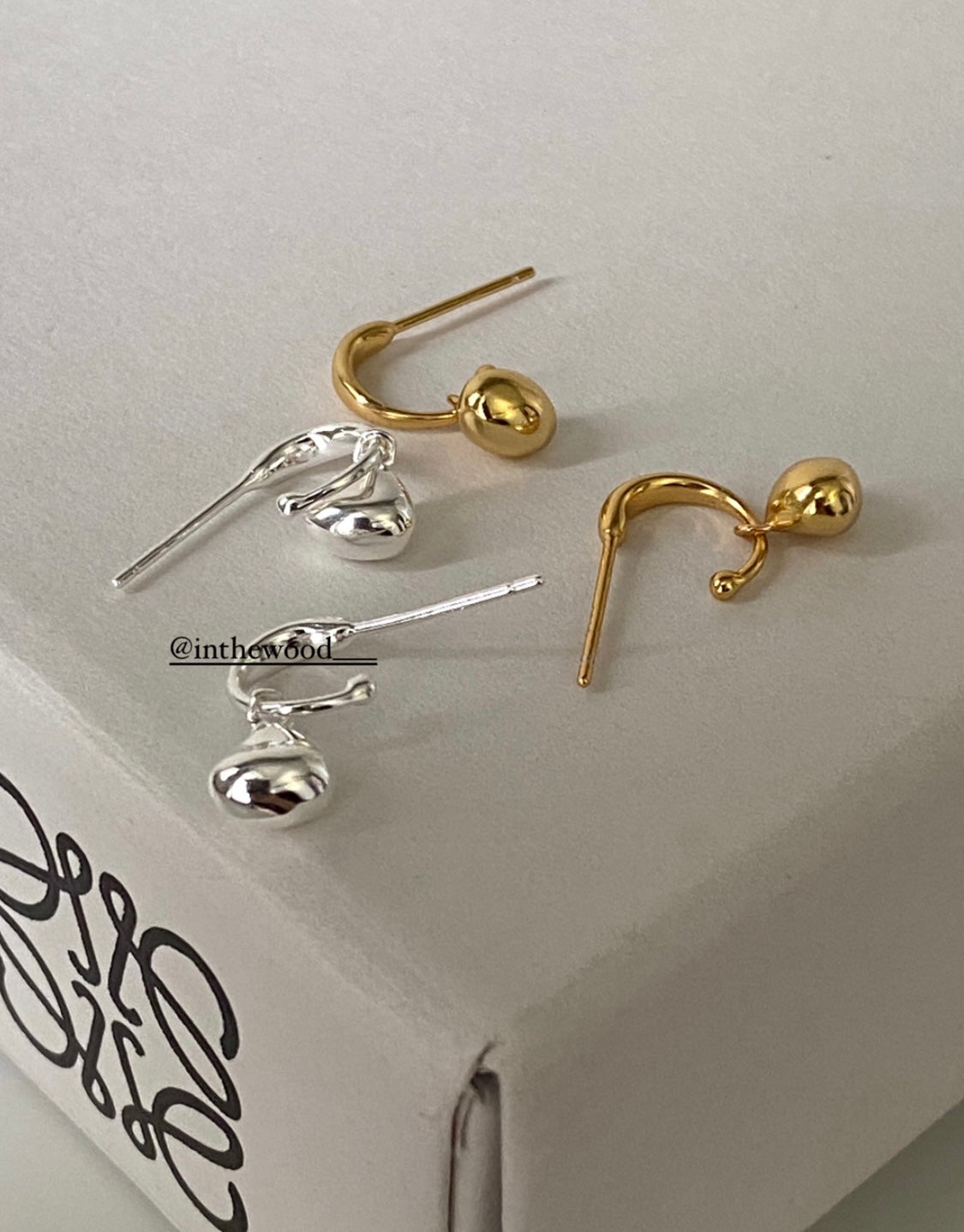 [925silver] C Drop Earrings