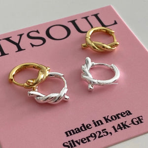 [925silver] Knot One Touch Earrings