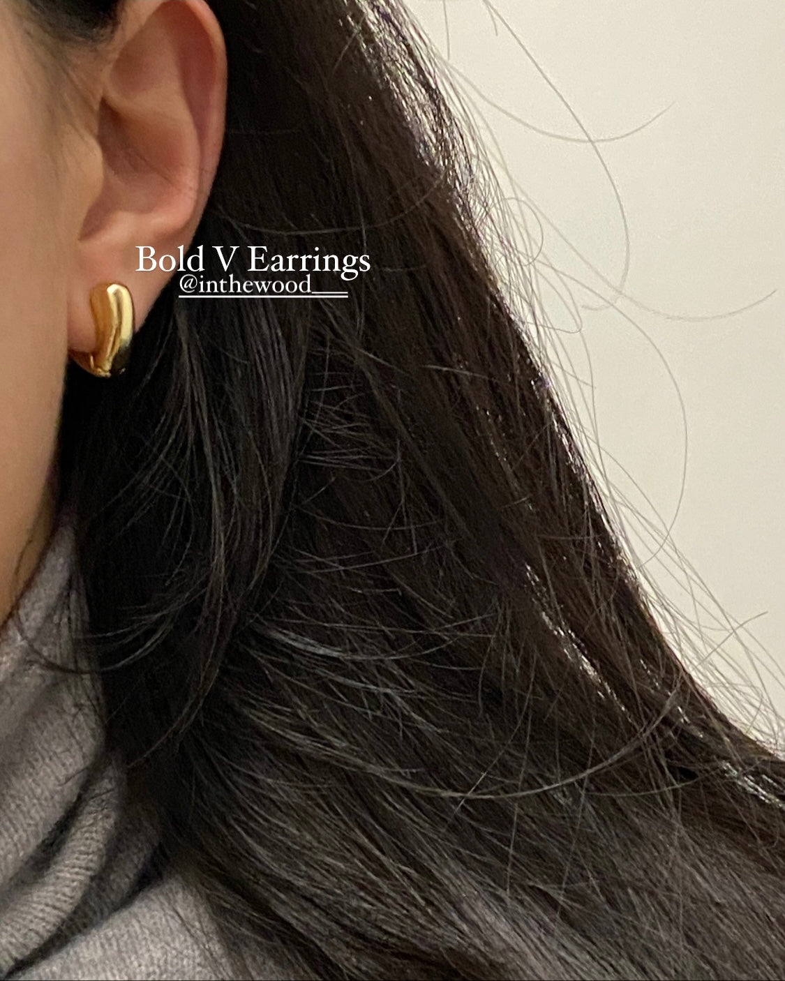 [925silver] Bold V Earrings
