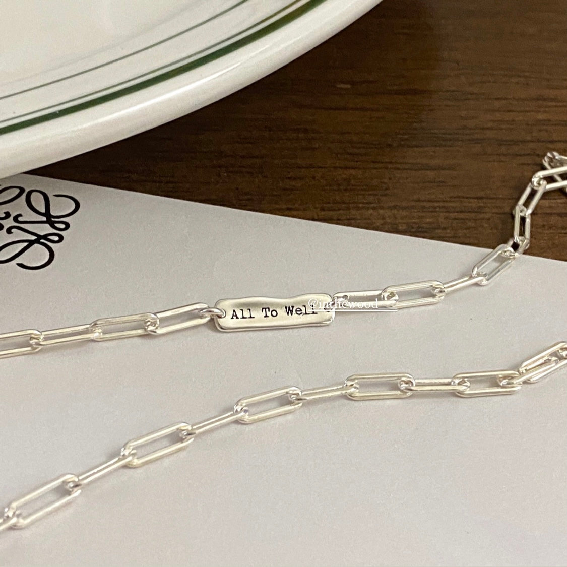 [925silver] 客制刻字 Raw Tag Letter Chain Bracelet/Necklace